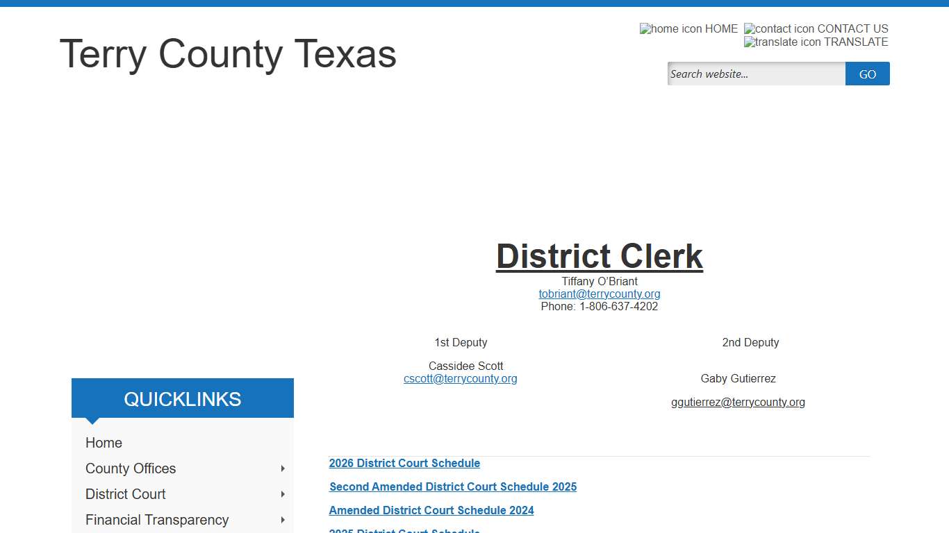 District Clerk - Terry County